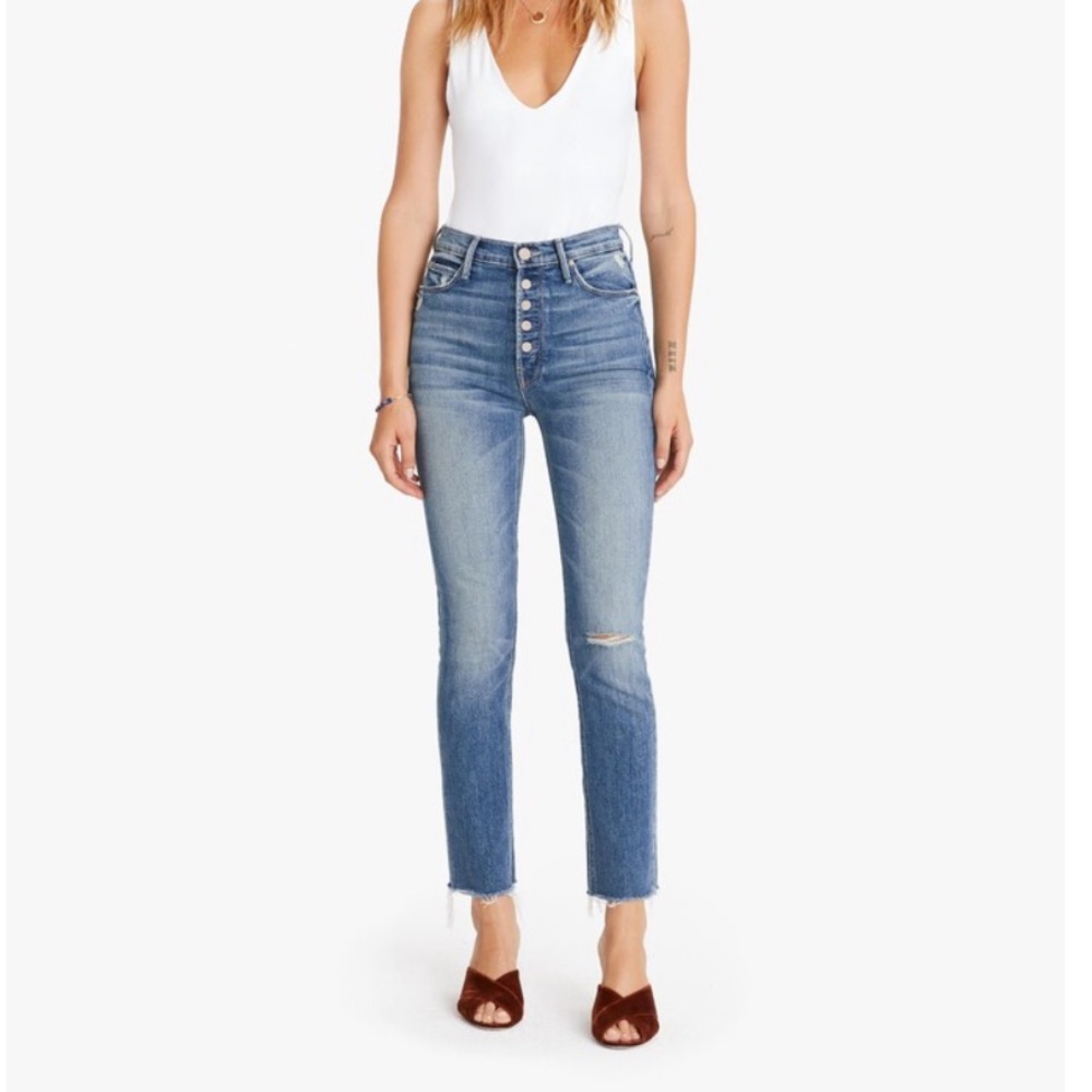 Mother Denim Pixie Dazzler Ankle Fray _ Love Pop Wash